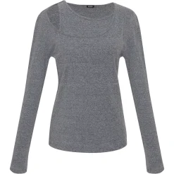 Long Sleeve*MONROW Asymmetric Long Sleeve Top GRANITE