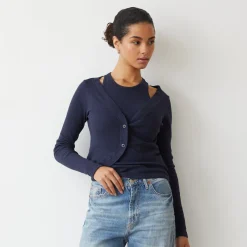 Long Sleeve*MONROW Baby Thermal Double Layer Cardi Top NEPTUNE