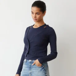Long Sleeve*MONROW Baby Thermal Double Layer Cardi Top NEPTUNE
