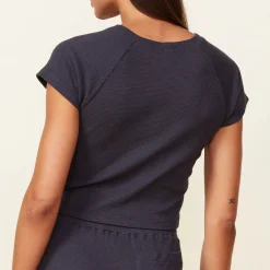 Tees*MONROW Baby Thermal Fitted Cap Sleeve Tee FADEDBLACK