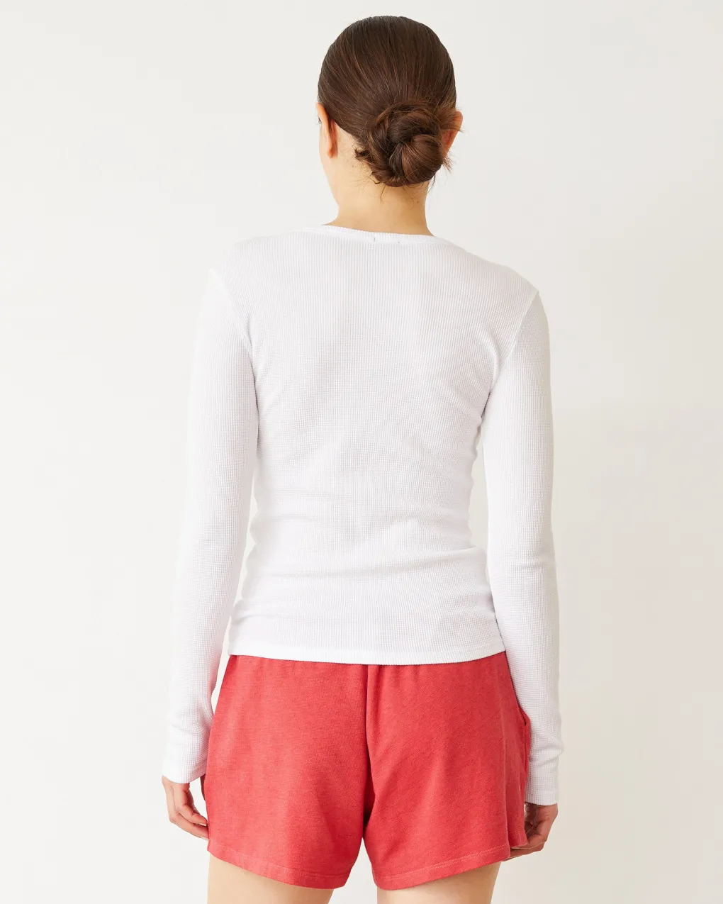 Long Sleeve*MONROW Baby Thermal Henley WHITE