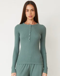 Long Sleeve*MONROW Baby Thermal Henley CACTUS