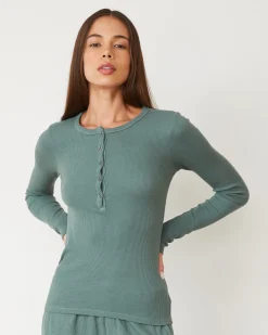 Long Sleeve*MONROW Baby Thermal Henley CACTUS