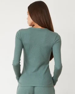 Long Sleeve*MONROW Baby Thermal Henley CACTUS