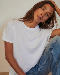 Tees*MONROW Basic Crew Neck Tee WHITE