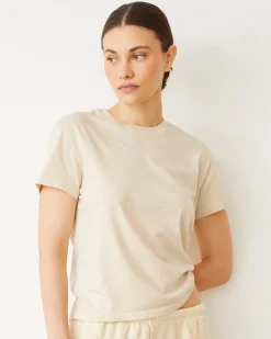 Tees*MONROW Basic Crew Neck Tee NATURAL