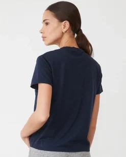 Tees*MONROW Basic Crew Neck Tee BLUEBLACK