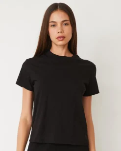 Tees*MONROW Basic Crew Neck Tee BLACK