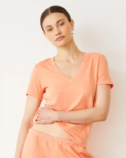 Tees*MONROW Basic V Neck SORBET