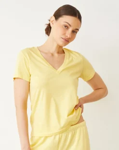 Tees*MONROW Basic V Neck LEMON