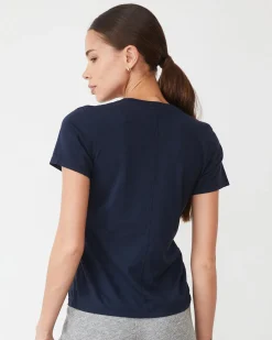 Tees*MONROW Basic V Neck BLUEBLACK