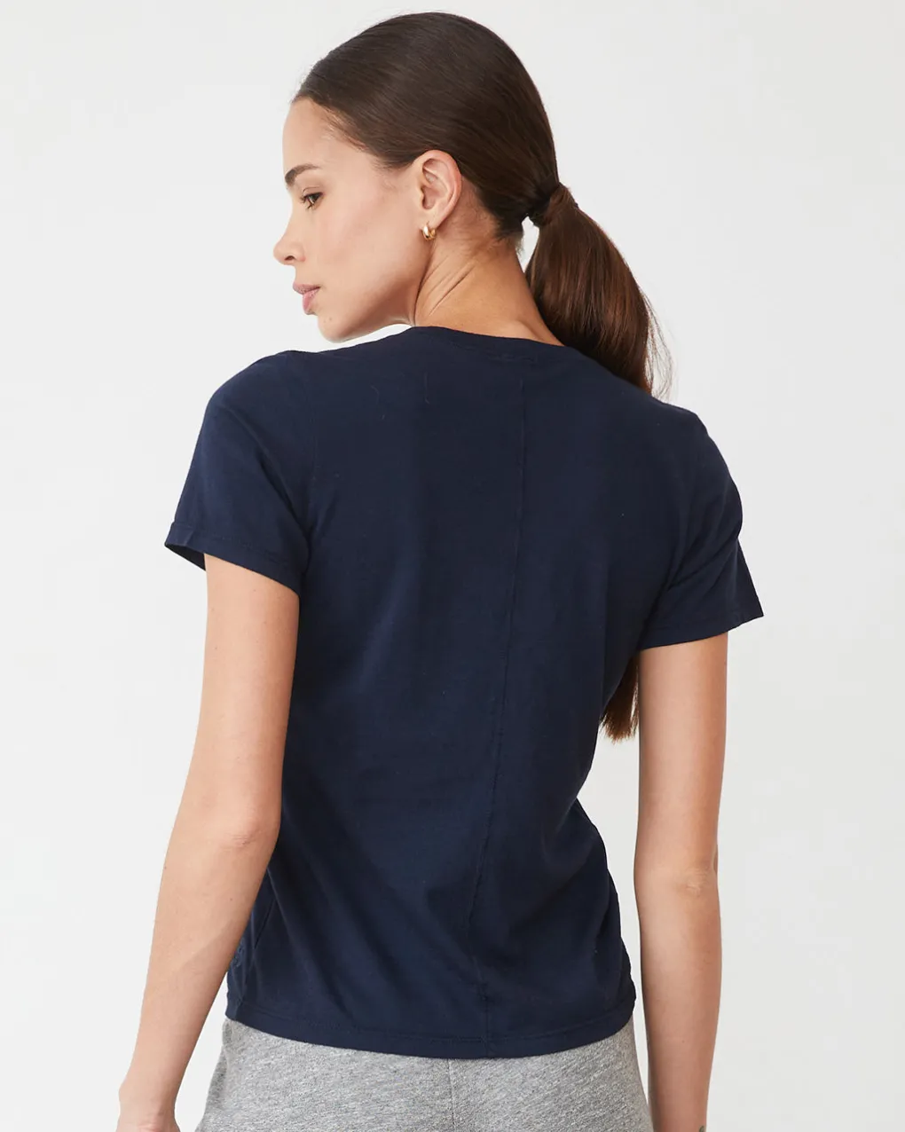 Tees*MONROW Basic V Neck BLUEBLACK
