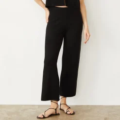 Pants*MONROW Boucle Knit Crop Pant BLACK