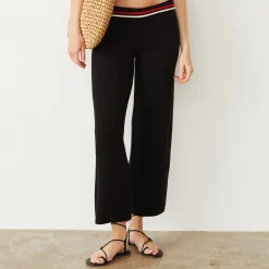 Pants*MONROW Boucle Knit Crop Pant BLACK