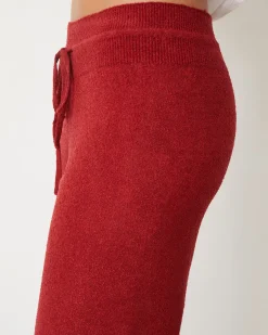 Travel Essentials|Pants*MONROW Boucle Knit Crop Straight Leg Pant MAROON