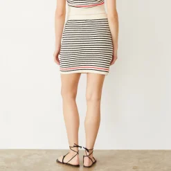 Skirts*MONROW Boucle Knit Mini Skirt CREAM/BLACK
