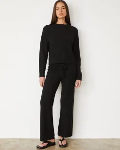 Sets|Pants*MONROW Boucle Knit Relaxed Pant BLACK