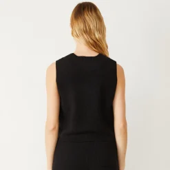 Tanks*MONROW Boucle Knit Vest BLACK