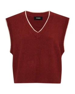 Travel Essentials|Sweaters*MONROW Boucle Knit V Neck Sweater Vest MAROON