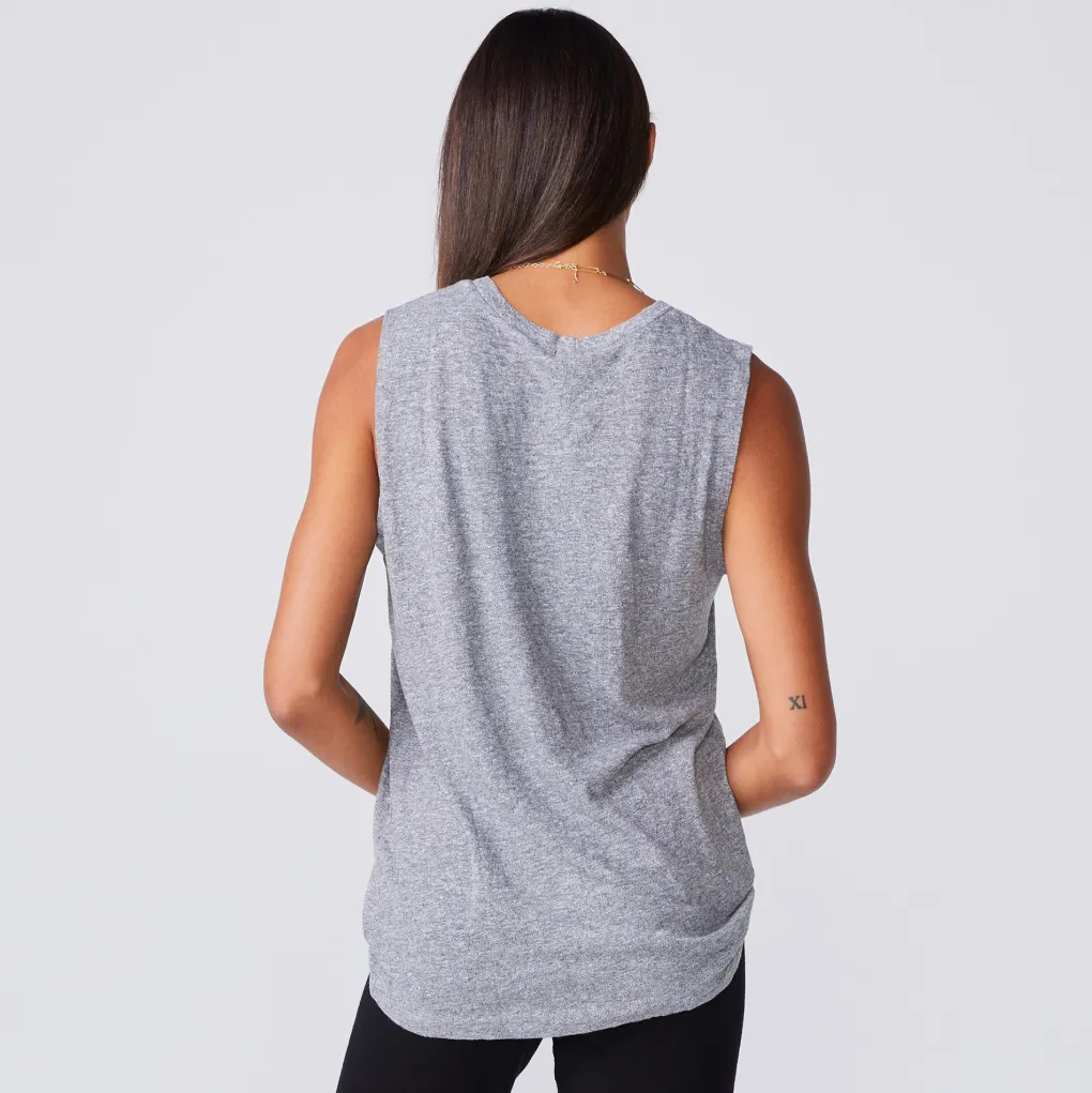Tanks*MONROW Boyfriend Muscle Tank GRANITE