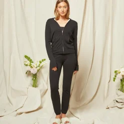 Zip-Up Hoodies*MONROW Bridal Supersoft Zip Up Hoody BLACK