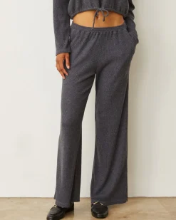 Sweats*MONROW Brushed Rib Pant VINTAGEBLACK