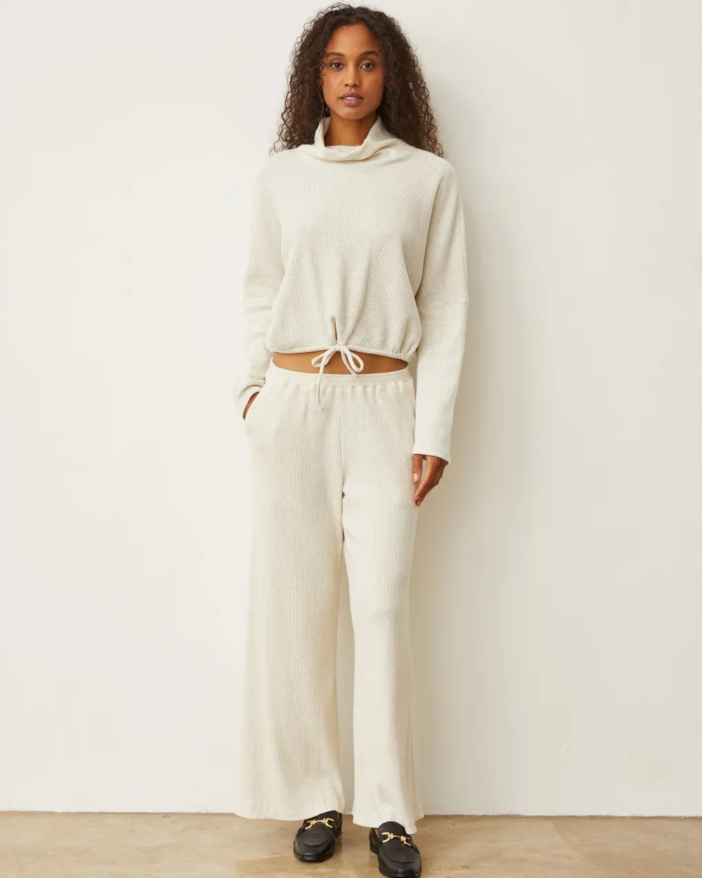 Sweats*MONROW Brushed Rib Pant ASH