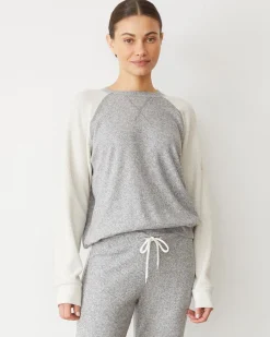 Sets|Sweatshirts*MONROW Brushed Thermal Color Block Raglan HEATHER/ASH
