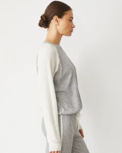 Sets|Sweatshirts*MONROW Brushed Thermal Color Block Raglan HEATHER/ASH
