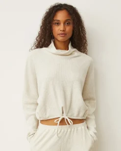 Sweatshirts*MONROW Brushed Thermal Drawcord Waist Sweatshirt ASH