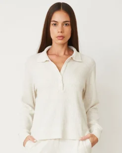 Travel Essentials|Sets*MONROW Brushed Thermal Henley NATURAL