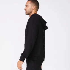Mens Sale|Men's Sale*MONROW Bungee Cord Quarter Zip Hoody BLACK