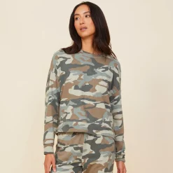 Sweatshirts*MONROW Camo Boxy Sweatshirt GREENGREY