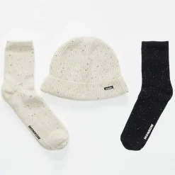 Accessories*MONROW Cashmere Neps Beanie Gift Set CREAM