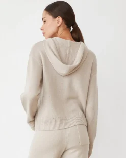 Travel Essentials|Sets*MONROW Cashmere Zip Up Hoody CHALK