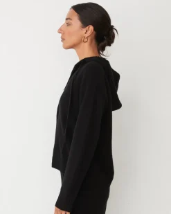 Travel Essentials|Sets*MONROW Cashmere Zip Up Hoody BLACK