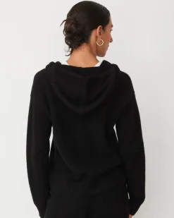 Travel Essentials|Sets*MONROW Cashmere Zip Up Hoody BLACK