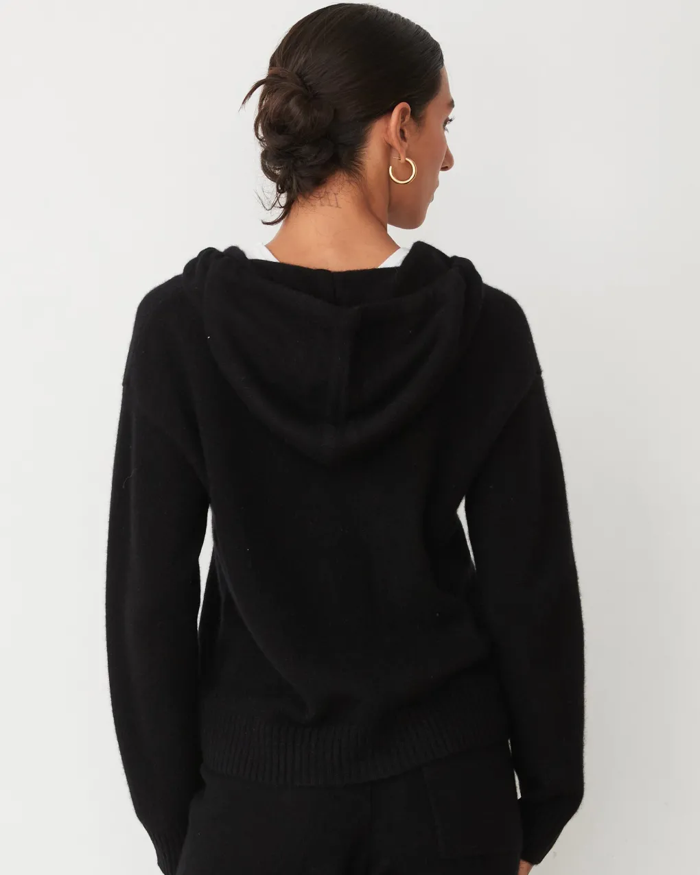 Travel Essentials|Sets*MONROW Cashmere Zip Up Hoody BLACK