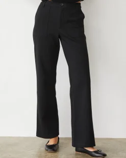 Pants*MONROW Cotton Knit Patch Pocket Pant BLACK