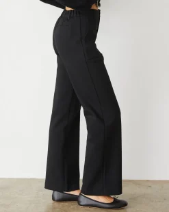 Pants*MONROW Cotton Knit Patch Pocket Pant BLACK