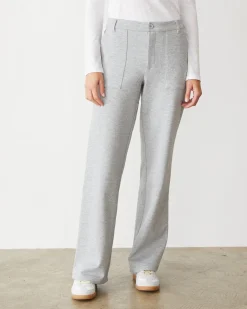 Pants*MONROW Cotton Knit Patch Pocket Pant WHITEHEATHER