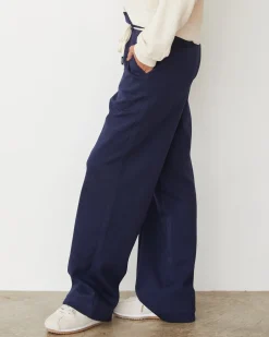 Pants*MONROW Cotton Knit Trousers DARKNAVY