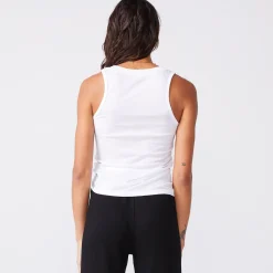 Tanks*MONROW Cotton Modal Narrow Tank - Color WHITE