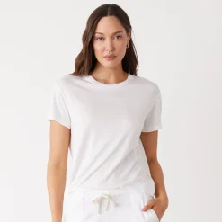 Tees*MONROW Cotton Modal Vintage Crew WHITE