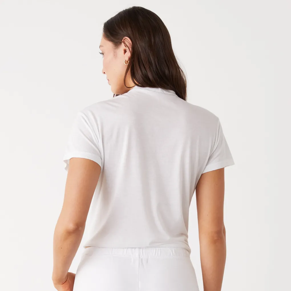 Tees*MONROW Cotton Modal Vintage Crew WHITE