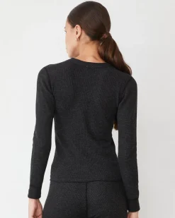 Long Sleeve*MONROW Cozy Heather Thermal Long Sleeve BLACK