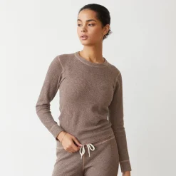 Long Sleeve*MONROW Cozy Heather Thermal Long Sleeve PECAN