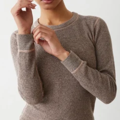 Long Sleeve*MONROW Cozy Heather Thermal Long Sleeve PECAN