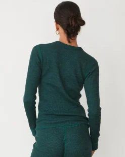 Sets|Long Sleeve*MONROW Cozy Heather Thermal Long Sleeve FOREST