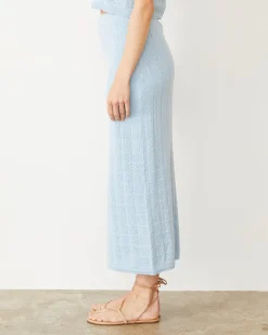 Skirts*MONROW Crochet Knit Midi Skirt SOFTBLUE